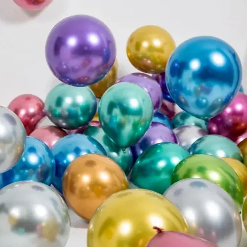 10 tums metalliska krom latexballonger