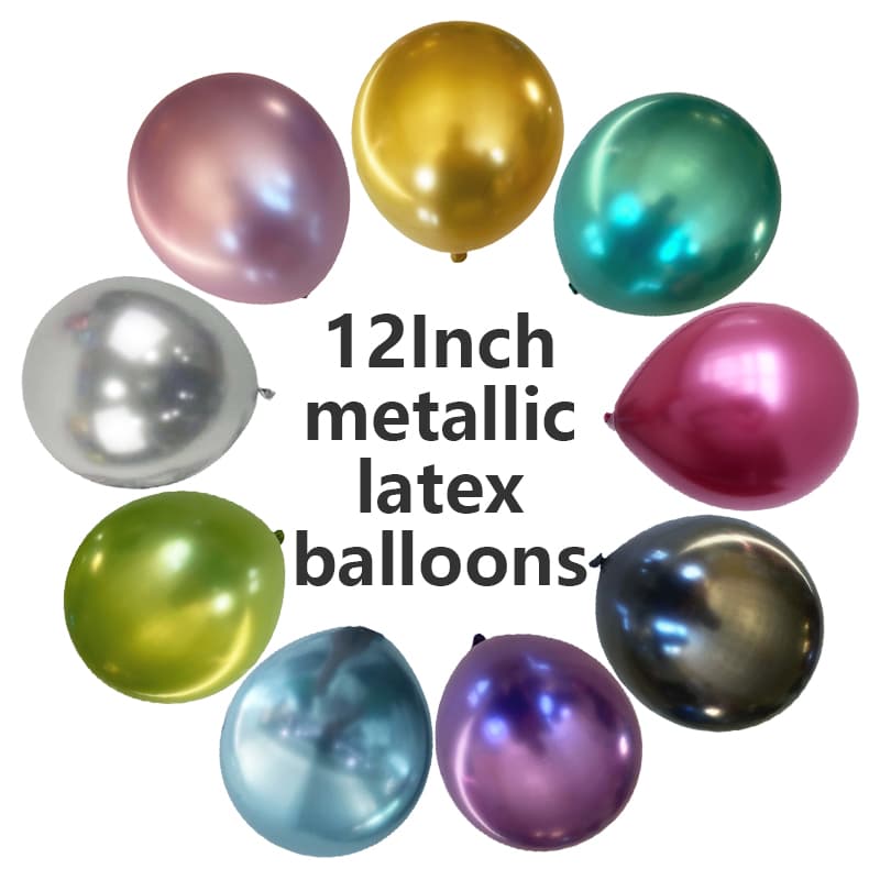 12 tums metalliska krom latexballonger