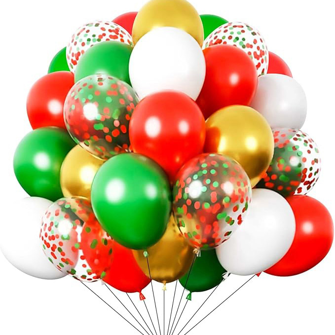 12 tum blandad färg julballonguppsättning