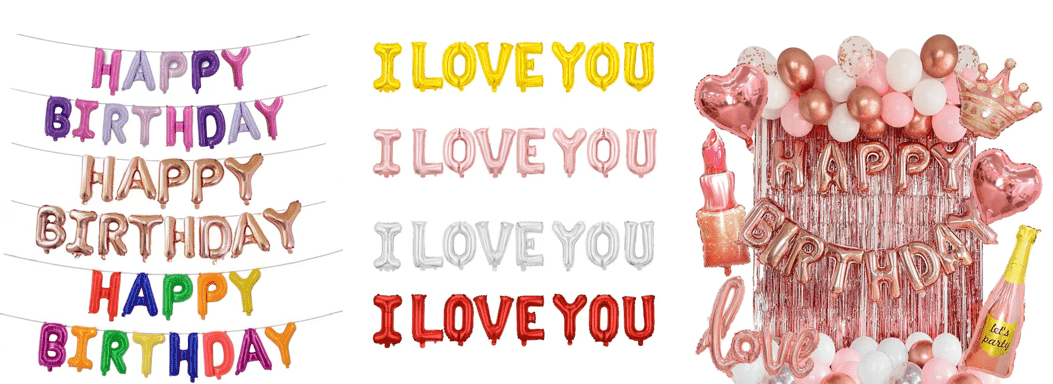 Vilka bokstäver innehåller 16 tums brevfolieballong? Stödja gratis kombination?