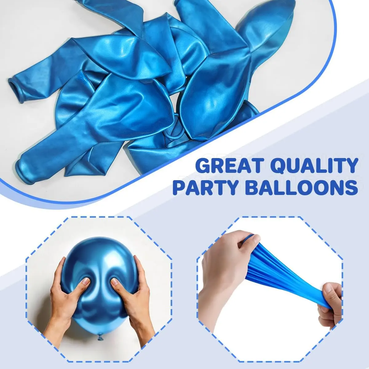 Metalliska blå ballonger