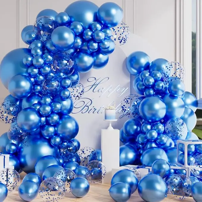 Metalliska blå ballonger