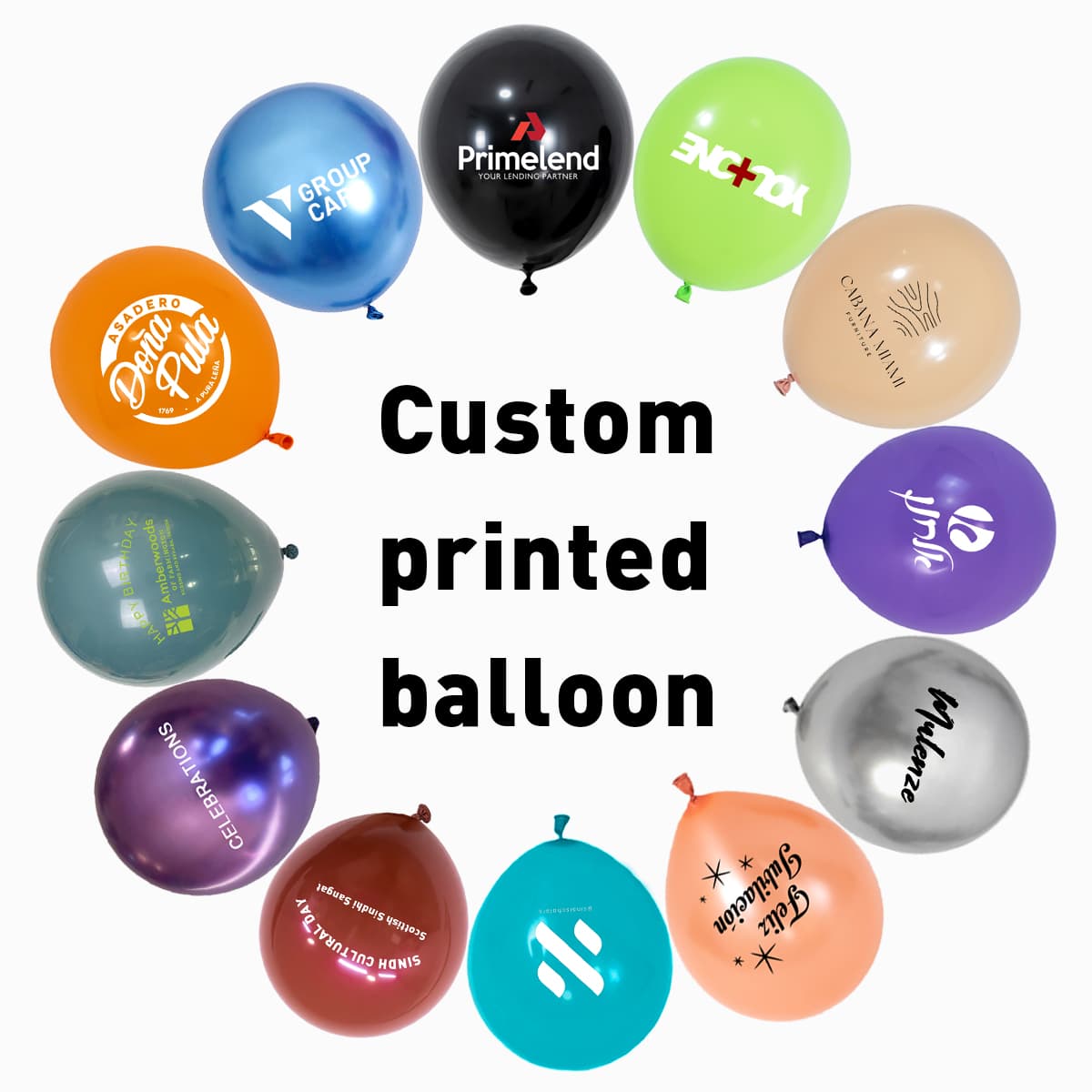 Custom logotyptryckta latexballonger