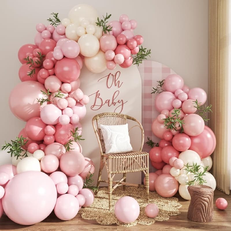 Dammig rosa ballonggirlandsats