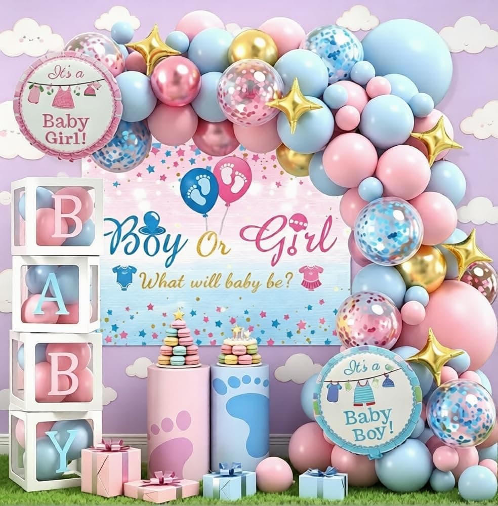 Könsneutral Baby Shower Ballong Garland Arch Kit