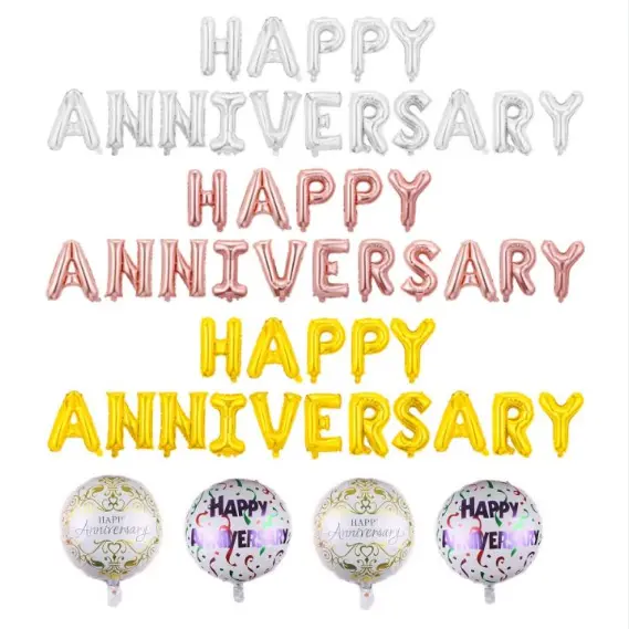 Grattis på årsdagen folieballongdekoration
