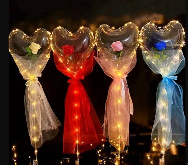 Hjärtformad Bobo Ballong Rose Set