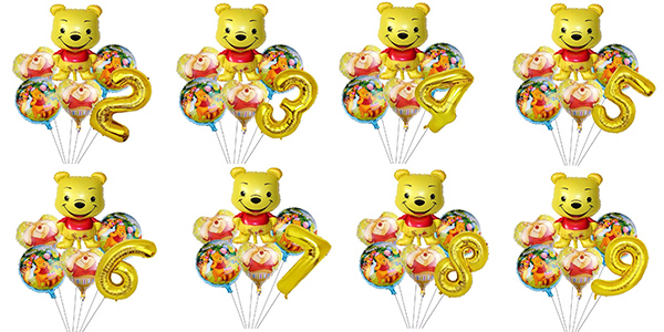 Winnie the Pooh foil number balloon kit