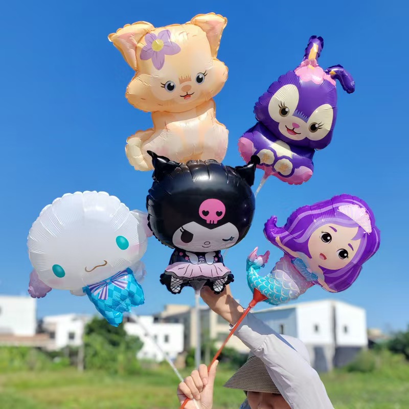 mini folieballonger på pinnar